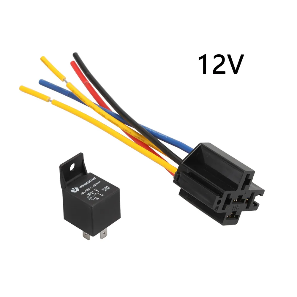 

1PC Waterproof Automotive Relay 12v 5pin 40a Car Relay 12v 4pin With Black Red Copper Terminal Auto Relay With Relay Socket