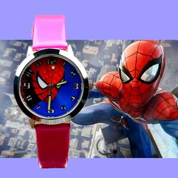 

Fashion primary and middle school students child spider man cartoon quartz children watch children luminous pointer belt gift