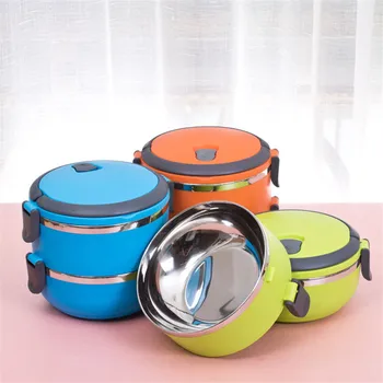 

XMT-HOME insulated bowl round stainless steel two - layer portable bowls bento box 1pc