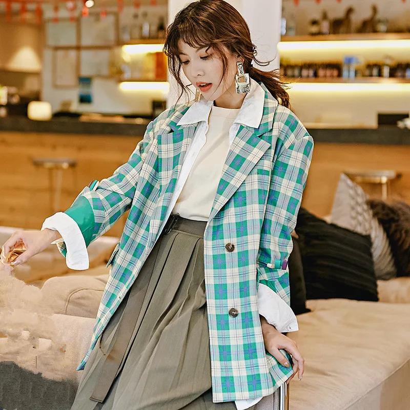 New arriral Spring women's plaid jackets Fashion casual blazers coat A001
