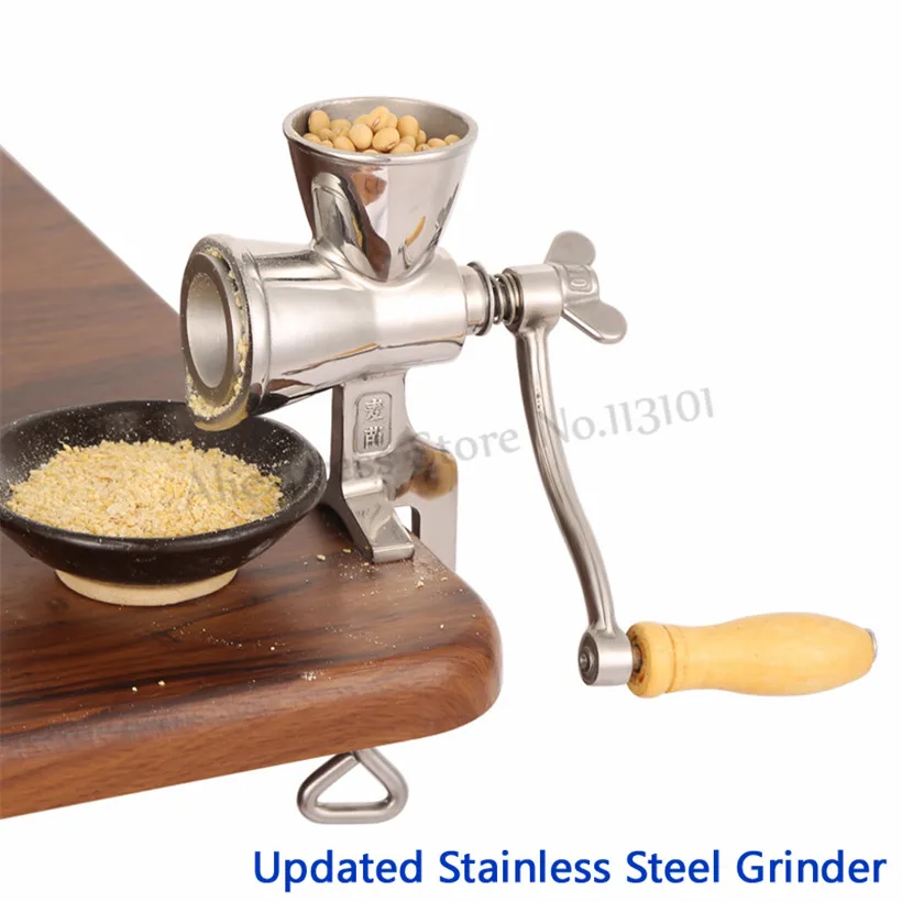 Updated Stainless Steel Flour Miller Coffee Bean Grinder Manual Corn Grinding Machine for Maize Flour with Hand Crank Updated Stainless Steel Flour Miller Coffee Bean Grinder Manual Corn Grinding Machine for Maize Flour with Hand Crank