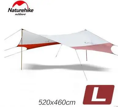 Orange L Naturehike открытый тент для пляжной вечеринки большой кемпинг Палатки приют Защита от солнца Водонепроницаемый легкий Водонепроницаемый Защита от солнца экран Кампен - Цвет: Orange L