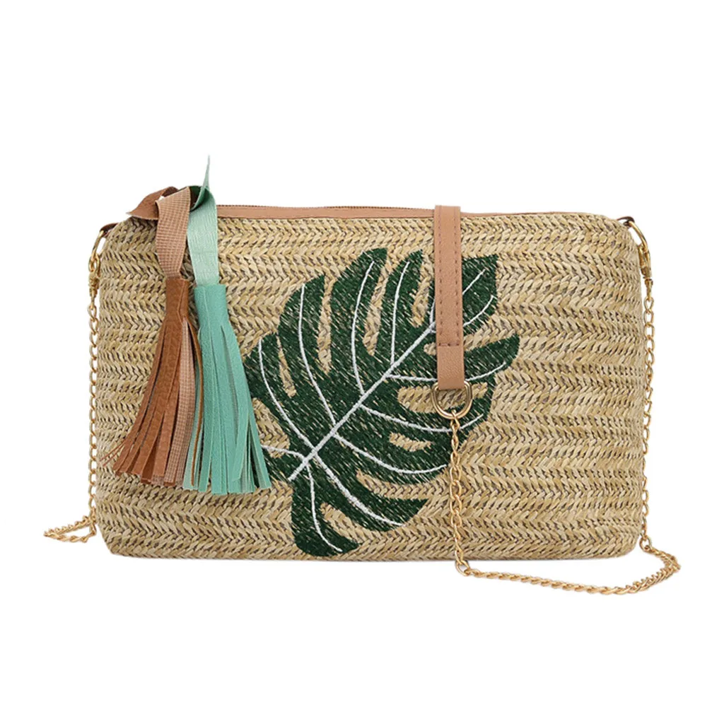 

Crossbody Bags for Women 2019 Ladies Tassel Pineapple Leaves Woven Wild Messenger Bag Shoulder Bag sac main femme luxury handbag
