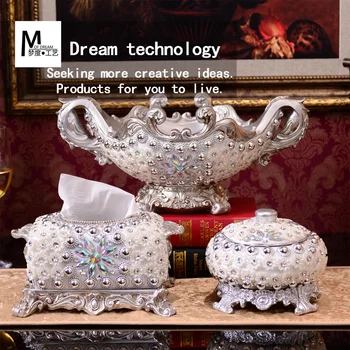 

style decoration luxury high-grade coffee table fruit fruit plate Home Furnishing resin dry fruit set decoration gifts