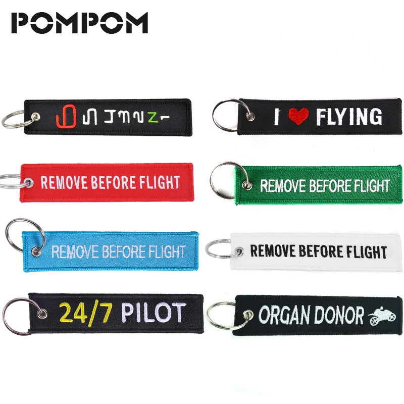 

Remove Before Flight Pilot Key Chain for Embroidery Aviation Key Chain Square Ring for Pilot Key Tags llaveros Fashion Jewelry