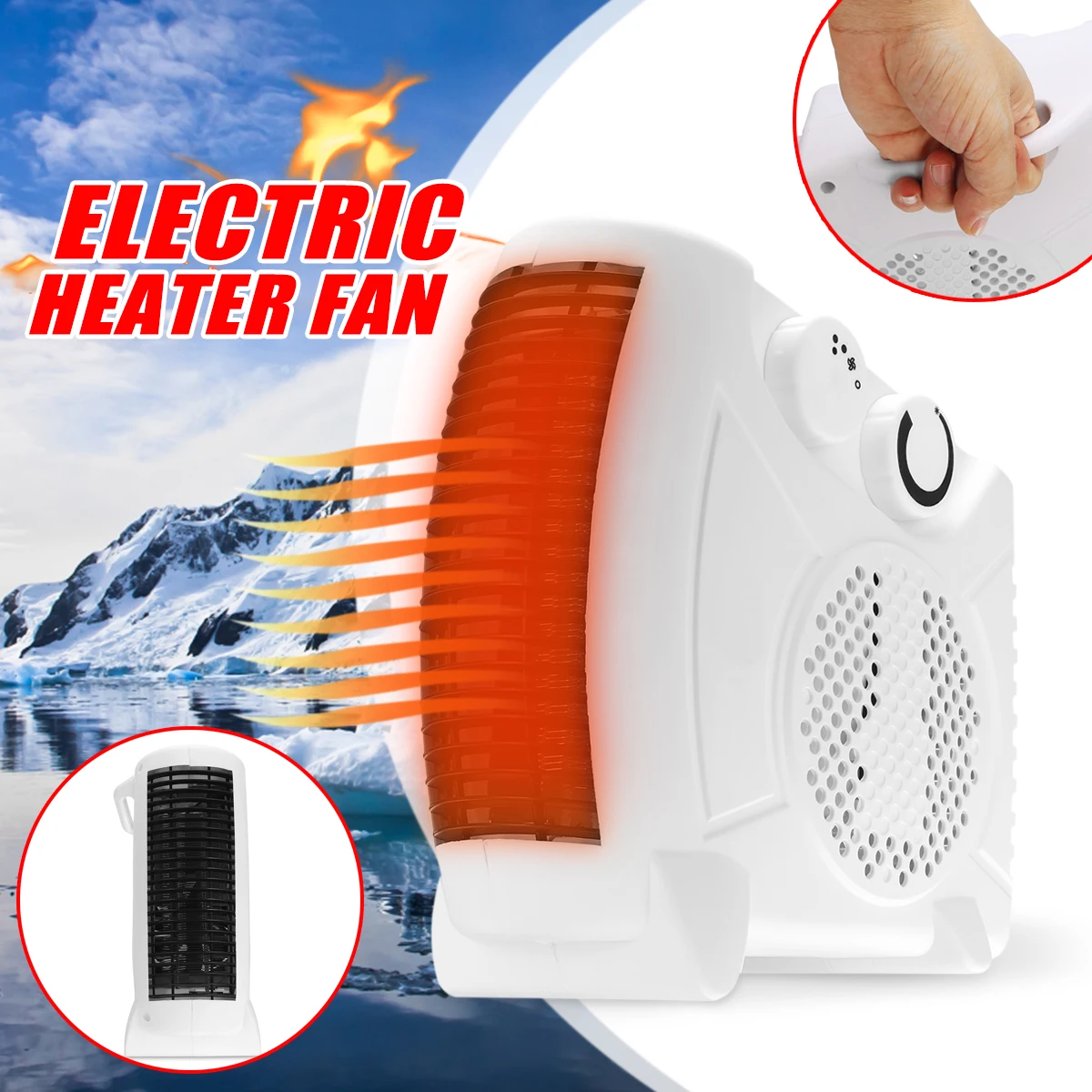 

warmtoo 3 Level 500/750/1450W Electric Heater Portable Mini Fan Heater Desktop Household Electric Warmer for Car Office Home