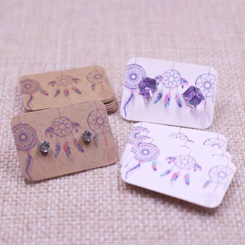 

2019New Design Cardboard Grass Plant Striped Printing The Moon Colorful Earring Jewelry Display Bird Gift Kraft Paper Card