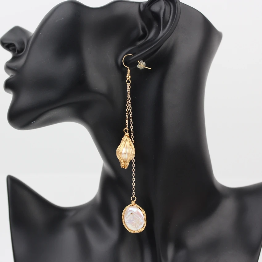 

Fashion Baroque Pearl Eardrop,Multi-layer Chain Pearl Long Earrings,Pearl Pendant Earrings Girl Women Party Gift TSMN-12