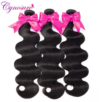 

Cynosure Human Hair Bundles Natural Black 3 Bundles Malaysian Body Wave Double Weft Non-remy Hair Weave