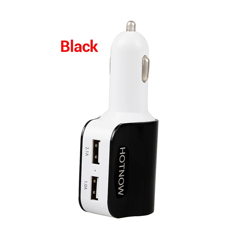 HOTNOW 5V3. 1A Dual USB Автомобильное зарядное устройство с прикуривателем адаптер питания быстрое зарядное устройство для универсального мобильного телефона - Тип штекера: Black
