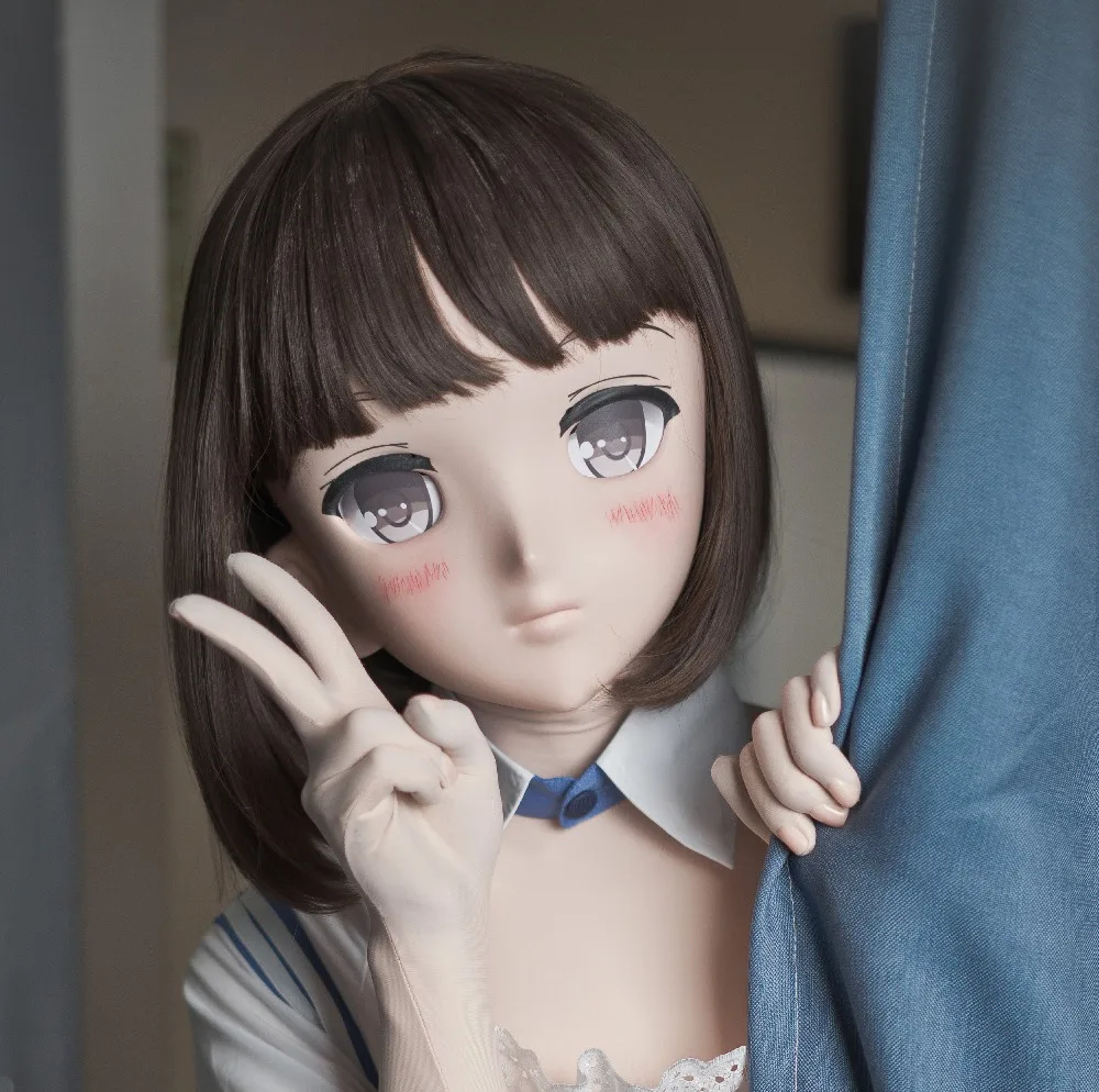 

(LiLi Mask-38) Sweet Girl Resin Head Mask Kigurumi Cosplay Japanese Role Play Anime Silicone Kigurumi Mask Crossdresser Doll