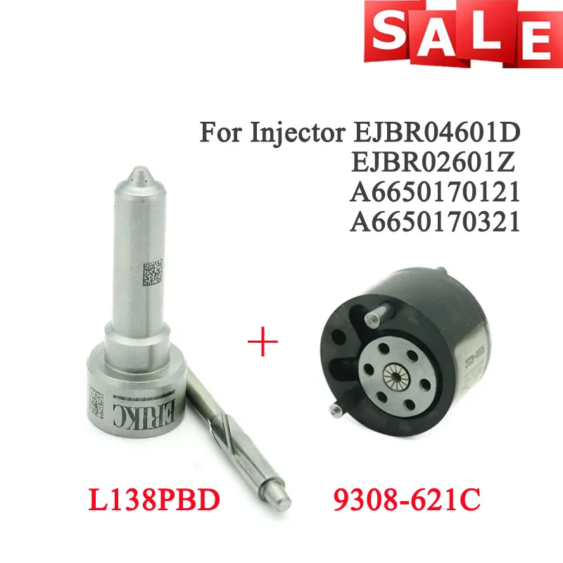 

ERIKC Valve 9308-621C + Nozzle L138PBD Diesel Fuel Injector Repair Kits 7135-649 For Common Rail Injection EJBR04601D EJBR02601Z