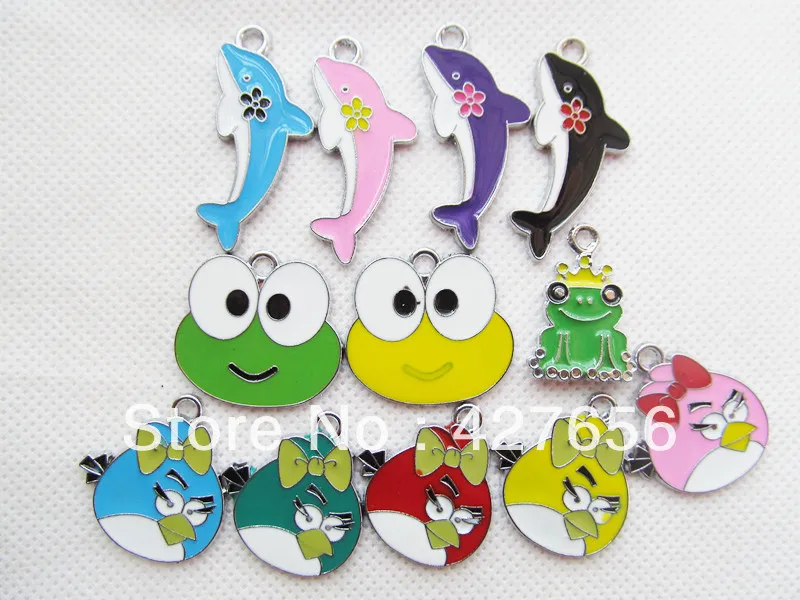 

12pcs mixed animal enamal pendant charm/finding M0010