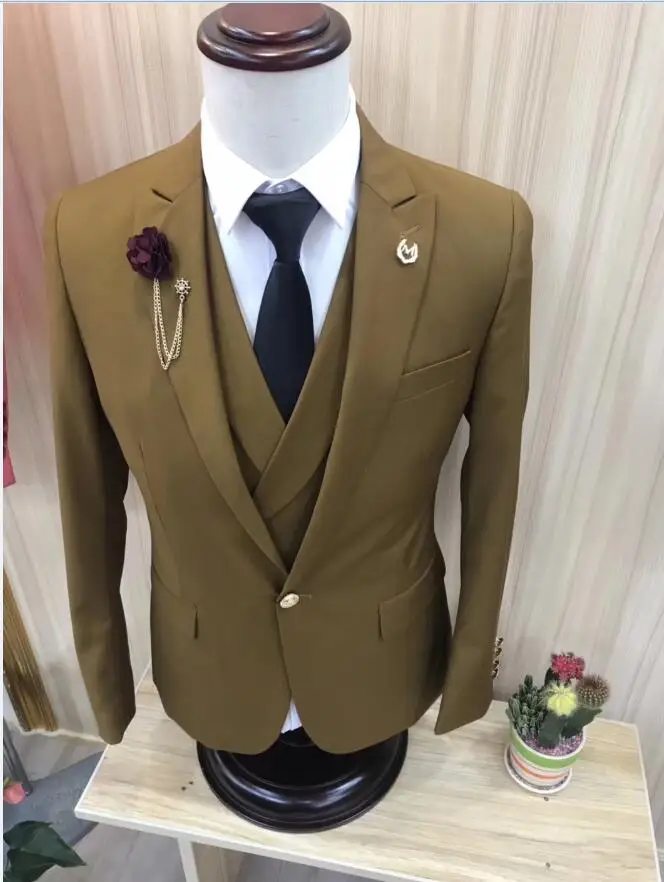 as picutre Новые Последние пальто брюки дизайны облегающий костюм homme mariage мужской костюм traje hombre свадебные костюмы для мужчин Выпускной Блейзер 3 шт. брюки - Цвет: as picutre