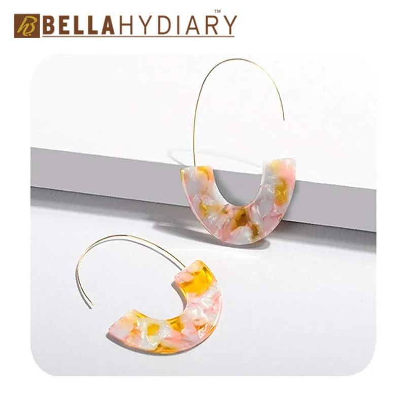 Bohemian Female Leopard Print Acrylic Earrings CC Hook Big Long Drop Earrings For Women Jewelry Pendientes Mujer Moda 2019 (2)