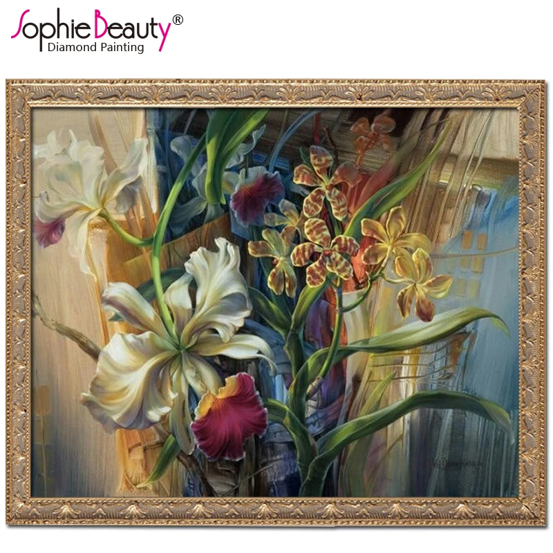 Sophie beauty home Embroidery Beaded Russia Deceny Flowers Diy Diamond Painting Full Mosaic Picture Cross Stitch handcraft Kit | Дом и сад