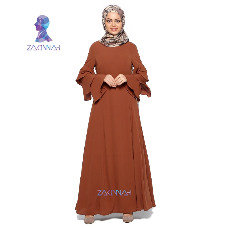 

Muslim Women Dress elegant Dubai Turkish solid Ladies Clothing Women Arab Caftan Kaftan Malaysia Abayas