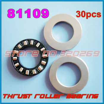 

30pcs 45*65*14mm Cylindrical Roller Thrust Bearing assembly 81109 K81109TN GS81109 seat ring WS81109 Shaft housing Washer