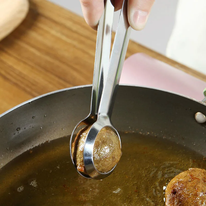 Stainless Steel Boiled Egg Tongs Clamp Kitchen Food Salad Tongs Clip Serving Tongs Creative Egg Tools Cooking Utensils (4)