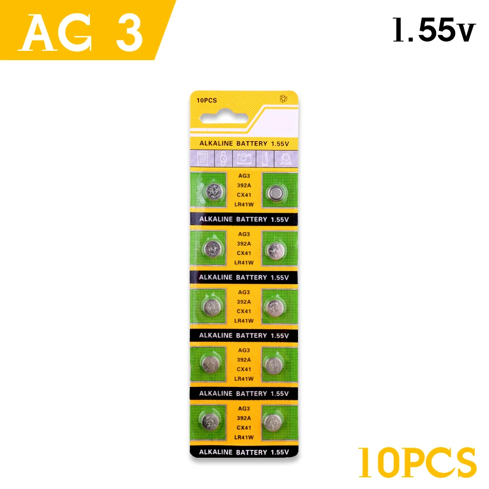 

Hot Sale 10PCS/Lot LR41 AG3 SR41W 392 192 GP192A LR736 Button Watch Battery Cell Cion Batteries for flashlights,toys,watches