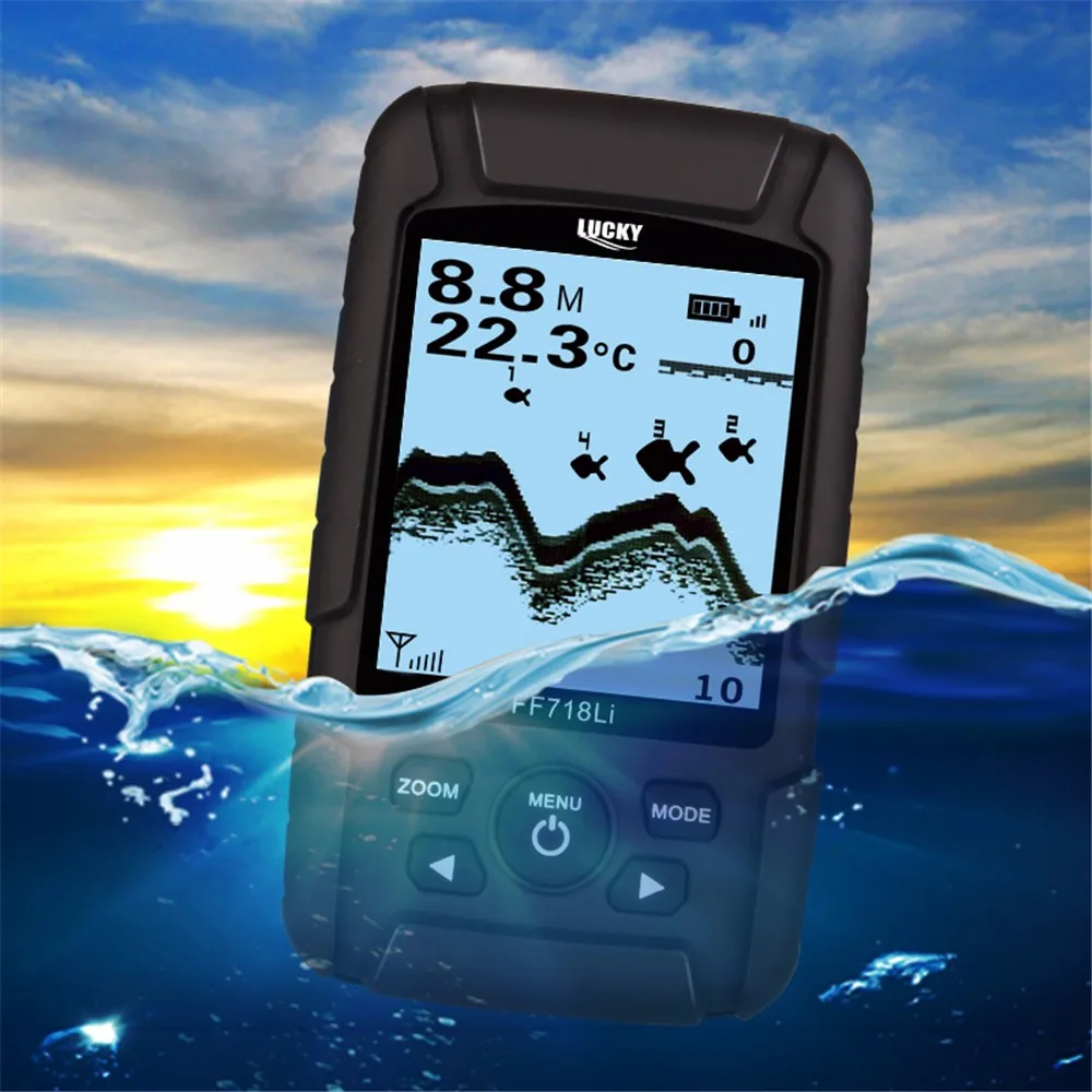 Billig Glück FF718Li W Russische Version drahtlose fishfinderer fisch finder mit RU EN Benutzer Manuelle sonar für angeln эхолот echolot