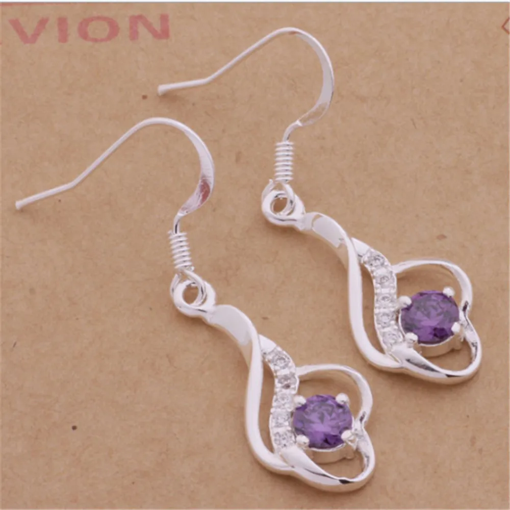 

New Arrival Crystal Jewelry Silver Earrings for women Silver 925 Dangle Earring E533