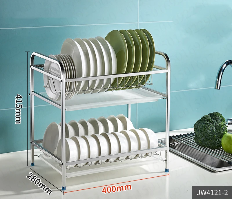 Dish Rack Drain Rack Kitchen Rack 304 Stainless Steel Hanging Dish Dish Chopsticks Storage Rack Double Household