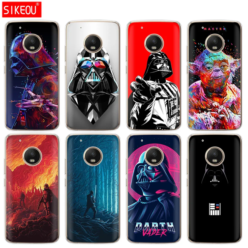 

silicone case phone cover For Motorola Moto G6 G5 G5S Z2 Z3 PLAY PLUS X4 E4 E5 C Star Wars Darth Vader Yoda
