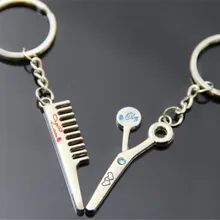 

Comb Scissors Couples Keychain Cute Lovers Car Key Chain Keyring Cover Holder Purse Handbag Bag Charms Trinket Chaveiro Llaveros