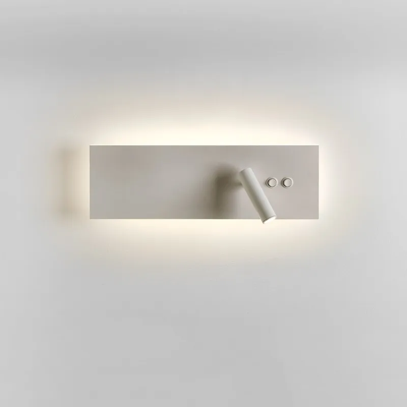 Topoch Wall Lamp Bedroom White Black Dual Switched 12w Led Backlight Topoch Wall Lamp Bedroom White Black Dual Switched 12w Led Backlight With 3w Directional Reading Light Vertical Horizontal Mount