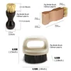 6 Pcs Set Horse Hair Pig Bristle Shoe Brush , Oil Polish Tool, Scrub Suede Fur, Clear Leather Shoes Ash 4