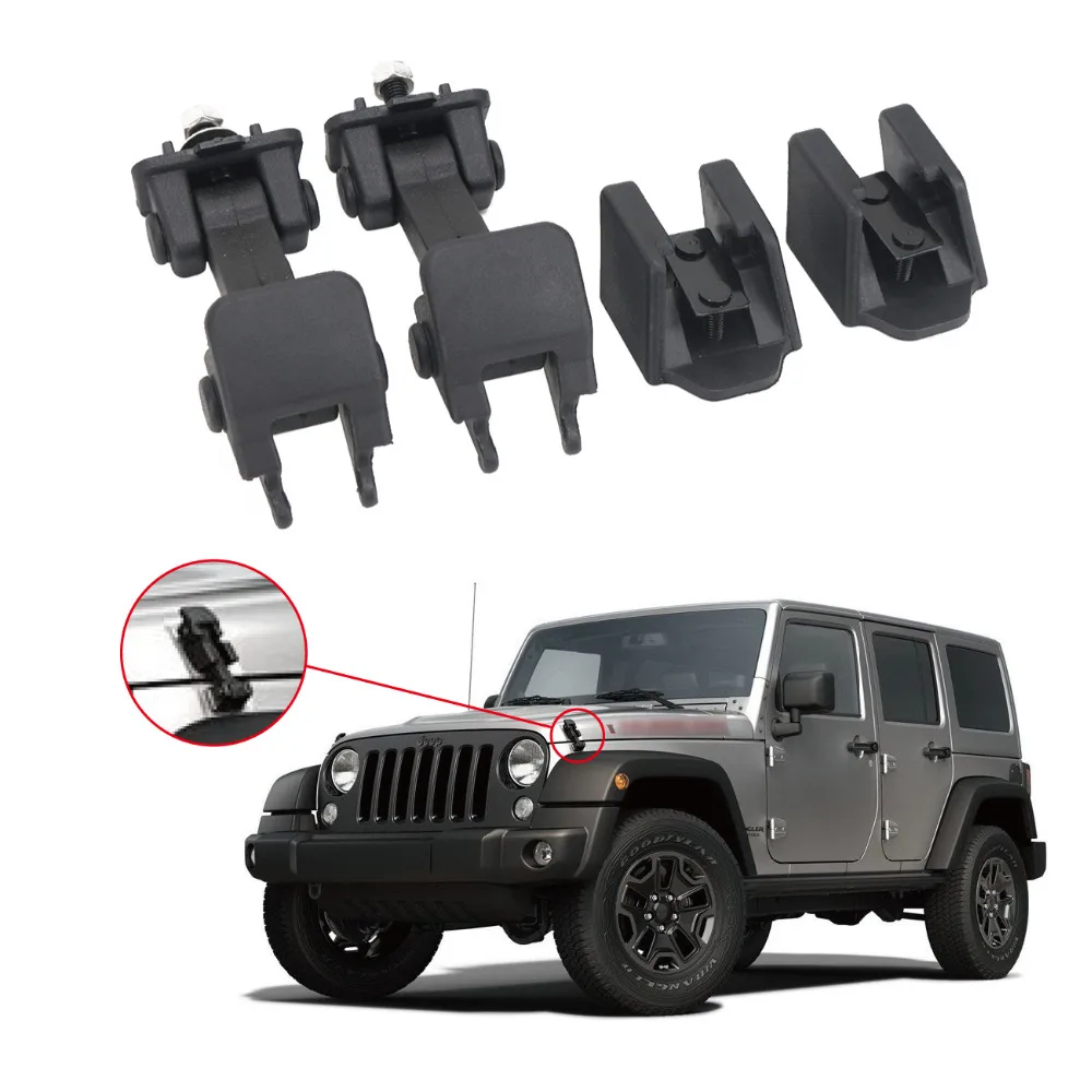 WISENGEAR Черный Автомобильный Замок капота двигателя защелка скоба комплект для Jeep