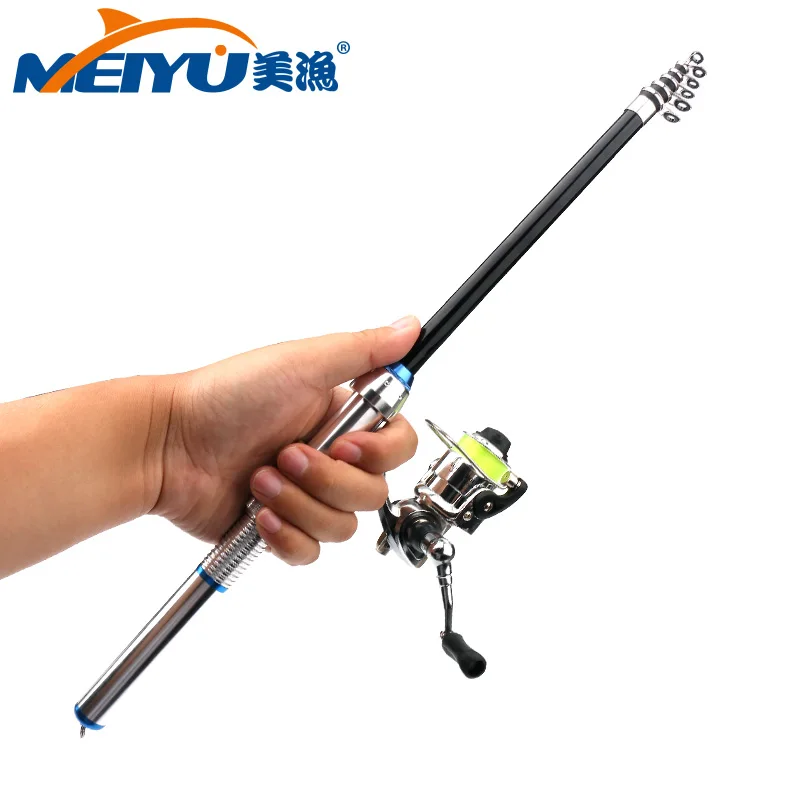 EMMROD 2018 New Spinning Pen Type Detachable Fishing Rod Telescopic  1.5M With 1 metal wheel Children's gifts