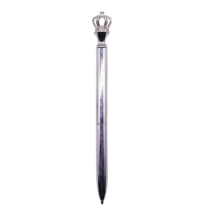 1 шт шариковая ручка металлическая подвеска корона кристальная ручка синяя заправка 1,0 мм перо студент, школа, офис ручка для письма очень красивая