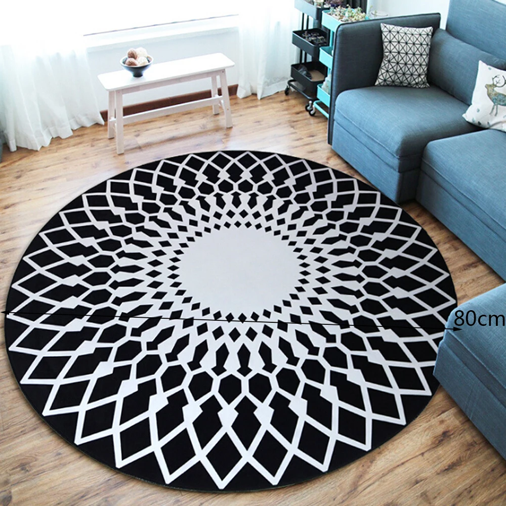 

Nordic Design Round Carpets for Living Room Area Rug Carpet Bedroom Anti-Slip Floor Home Table Brief Children Play Floor Mat