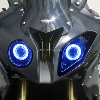 

1Set HID Projector Assembly Blue Angle Demon Eyes Motorcycle Headlight Fit For BMW S1000RR 2009-2014 2010 2011 2012 2013 Custom