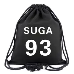 2017 разноцветные СУГА 93 Холст Drawstring Сумки Новая Мода Kpop BTS Рюкзаки для подростков путешествия молния Сумки мальчик Обувь для девочек Mochila