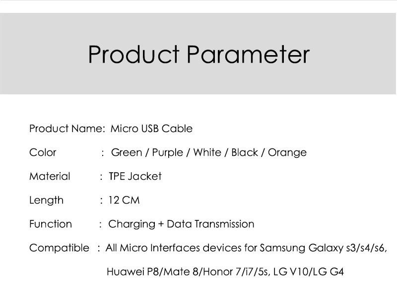 WMZ Micro USB кабель 12 см разноцветный микро-usb кабель 2A быстрой зарядки данные кабели для Samsung GALAXY S7 край huawei Honor 6 LG V10