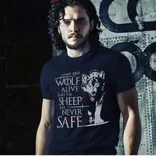 High-Q Unisex Game of Thrones Game of Thrones Night’s Watch T-shirt Jon Snow Direwolf Cotton Loose T-shirt Tee Shirt