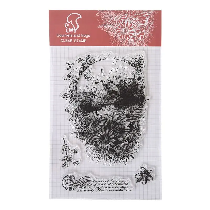 

Flower Crystal Ball Silicone Clear Stamp Cling Seal DIY Diary Scrapbooking Embossing Album Decor Craft Gift