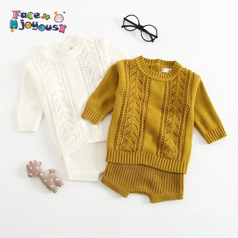 Baby Girls Clothes Autumn Spring Knit Baby Clothes Set Handmade Woolen Baby Boys Clothing Set Infant Newborn Baby 's Set For Boy
