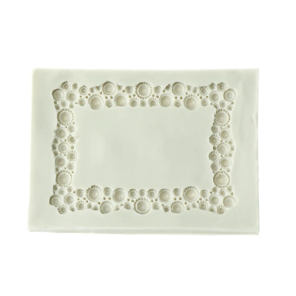 Antique Mirror Frame Fondant Cake Mold European Pastry Silicone Mould Border Embossing Home&Kitchen Pastry Tool