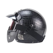 ABS Материал цветной Шлем Мотоцикл маска DOT утвержден Защита от Солнца шляпа из искусственной кожи в стиле ретро мотоциклетный головной убор