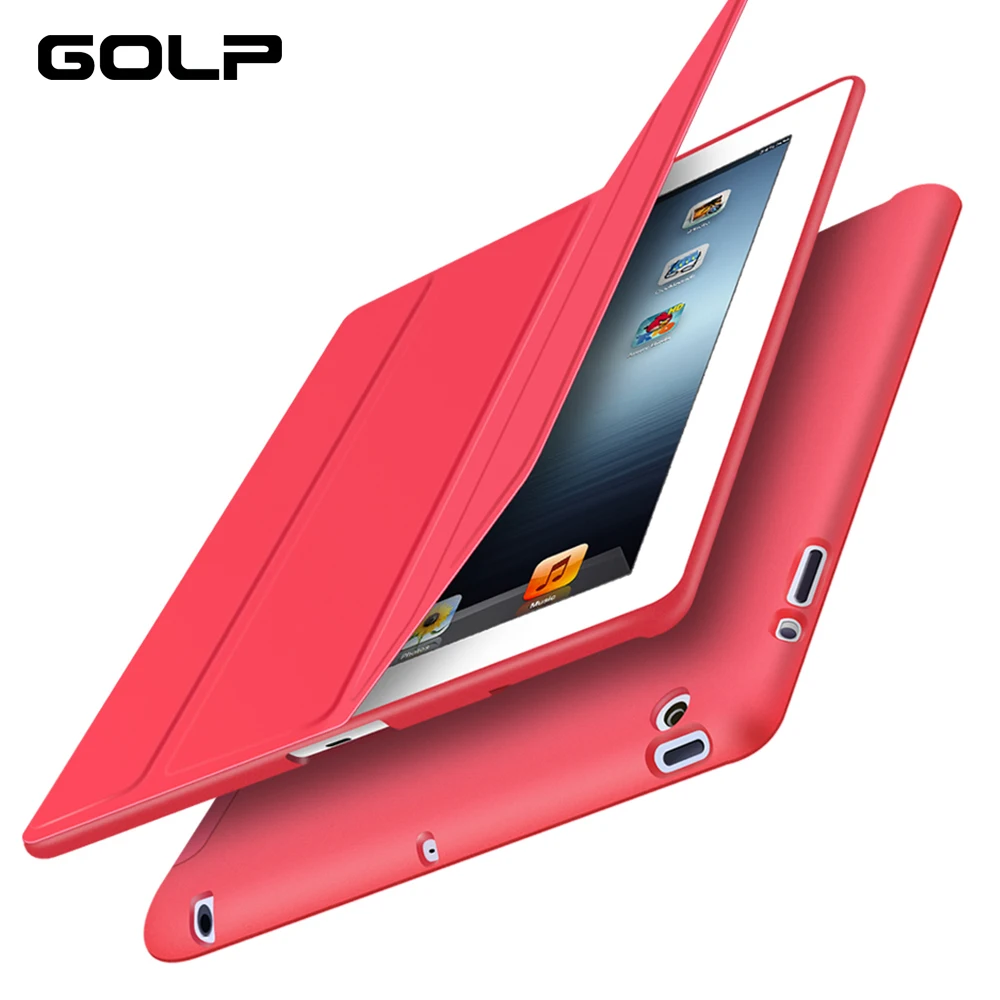 Чехол для iPad 2 3 4, golp Ultra Slim искусственная кожа флип чехол мягкая Вернуться ТПУ Magentic Smart Cover для iPad 2 3 4 A1430 a1460