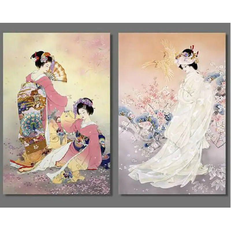 

5d diy diamond painting cross stitch Japanese woman portrait full square mosaic rhinestone pictures diamond embroidery patchwork
