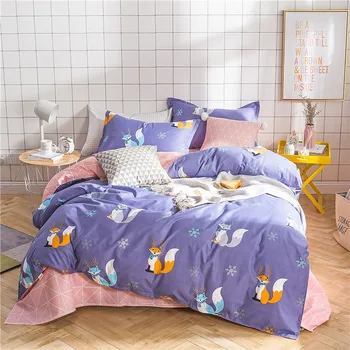

BEST.WENSD Funny fox Bedding Set Bed Linen Ultra Soft Bedding Bag 3/4pcs Duvet Cover Sets Quilt Cover Bed Flat Sheet Pillowcase