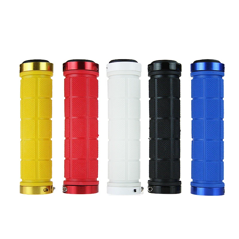 

Cycling Bike Bicycle Handlebar Grips Alluminium Alloy+Rubber Lockable Grip Anti-skid Shock-absorbing Bicycle Grip Bike Handlebar