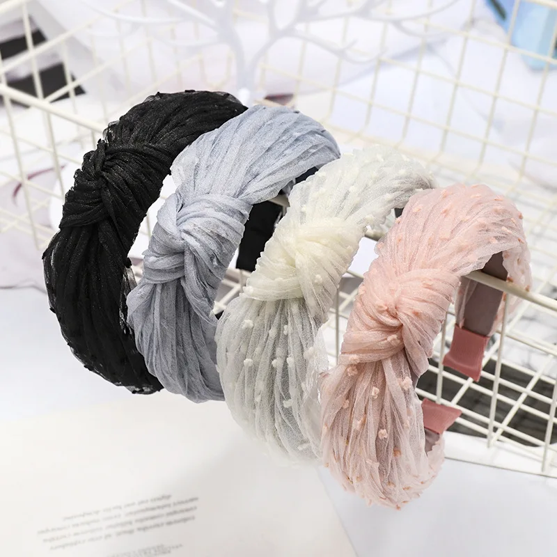 

Lace Headband Summer Accessories Summer Fashion Best Selling 2019 Products Hairband Women Hairband Solid Wide Knot Headband