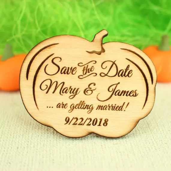 Personalized Wedding Pumpkin Save The Date Magnets Wedding Favors
