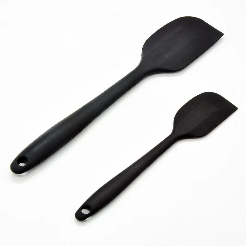 

2pcs Non-stick Silicone Spatulas Set Heat Resistant Pastry Scraper With Hygienic Solid Coating Baking Tools
